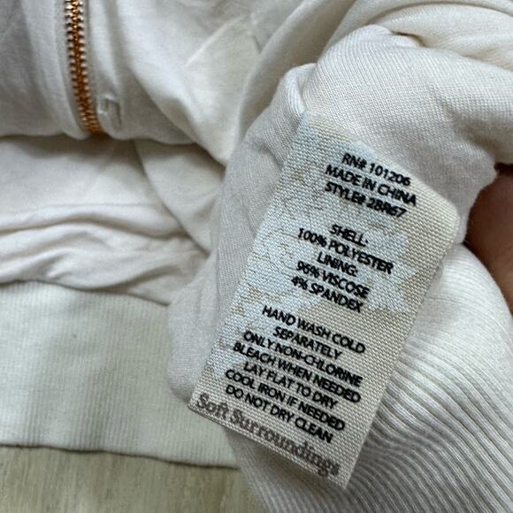 Soft Surroundings Ivory Novella Teddy Fuzzy Soft Zip Tunic Sweater Jacket XS - Picture 15 of 16